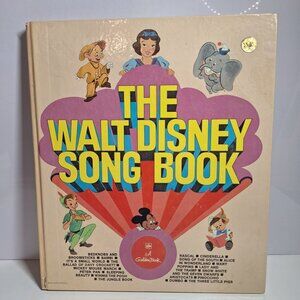 The Walt Disney Song Large Book Vintage 1971 Piano Vocal Golden Bright Colors